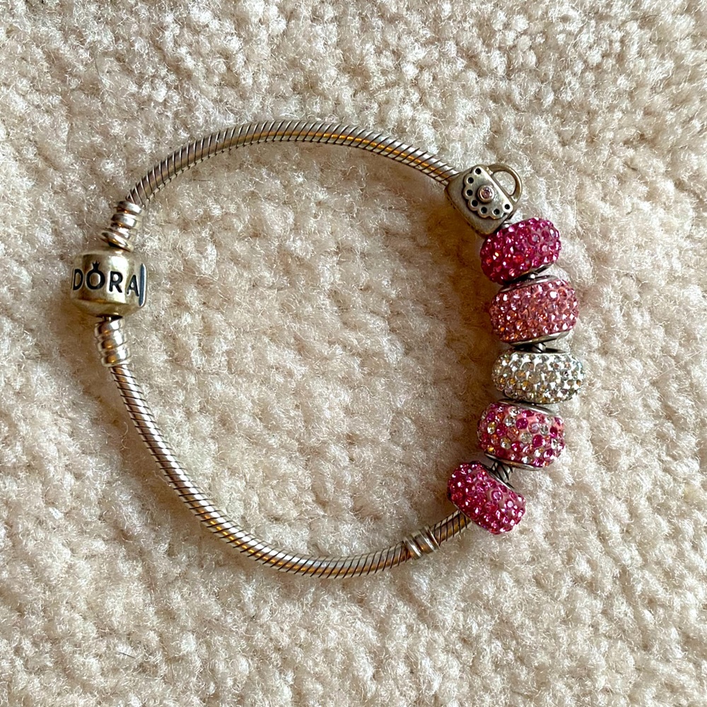 Pandora bracelet with charms